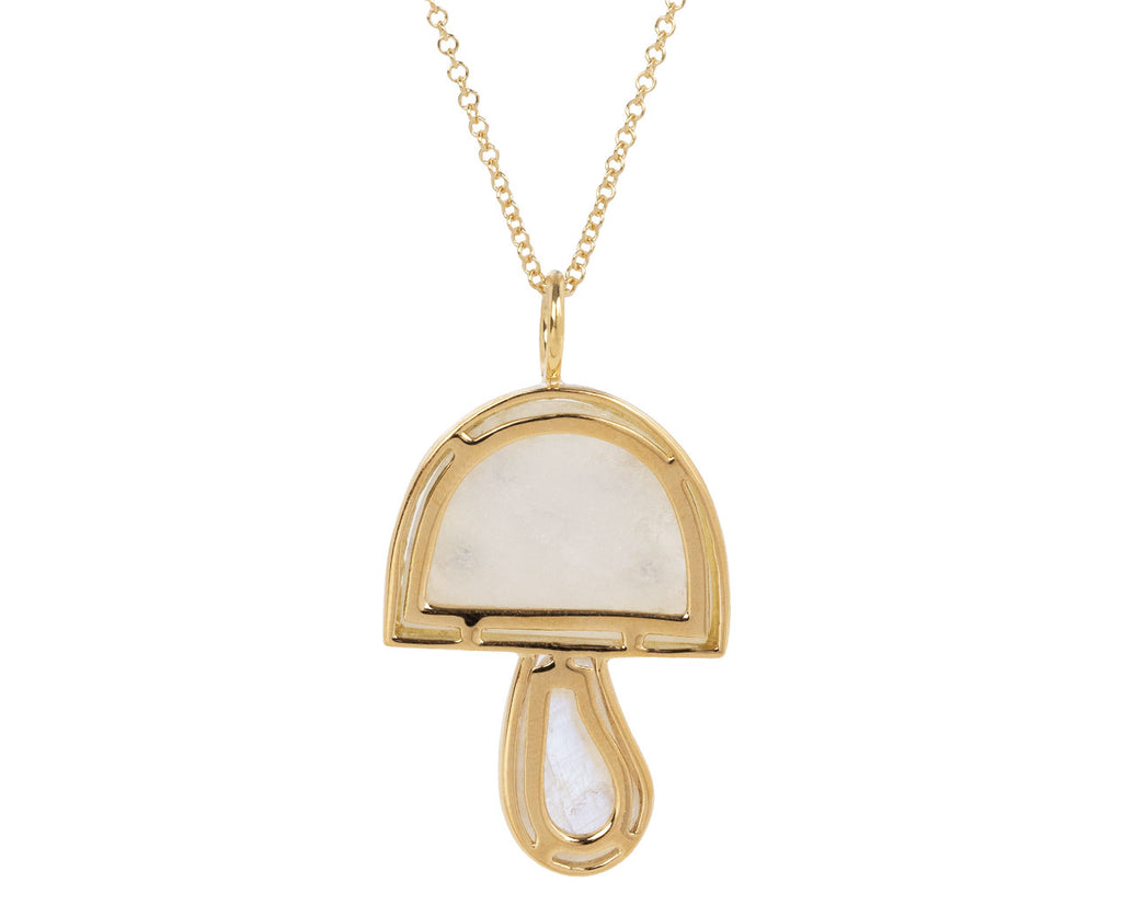 Brent Neale Rainbow Moonstone and Blue Sapphire Mini Mushroom Necklace Back