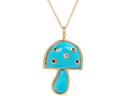 Turquoise Mini Mushroom Necklace