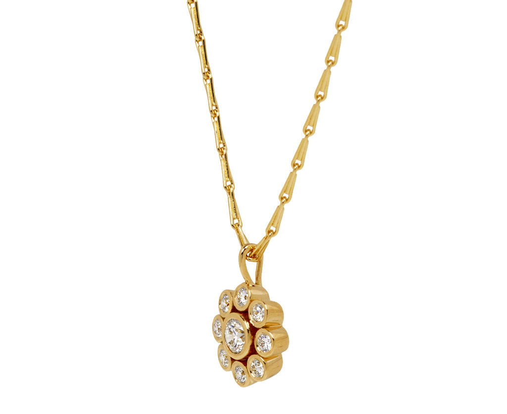 Brilliant Diamond Wildflower Pendant Necklace
