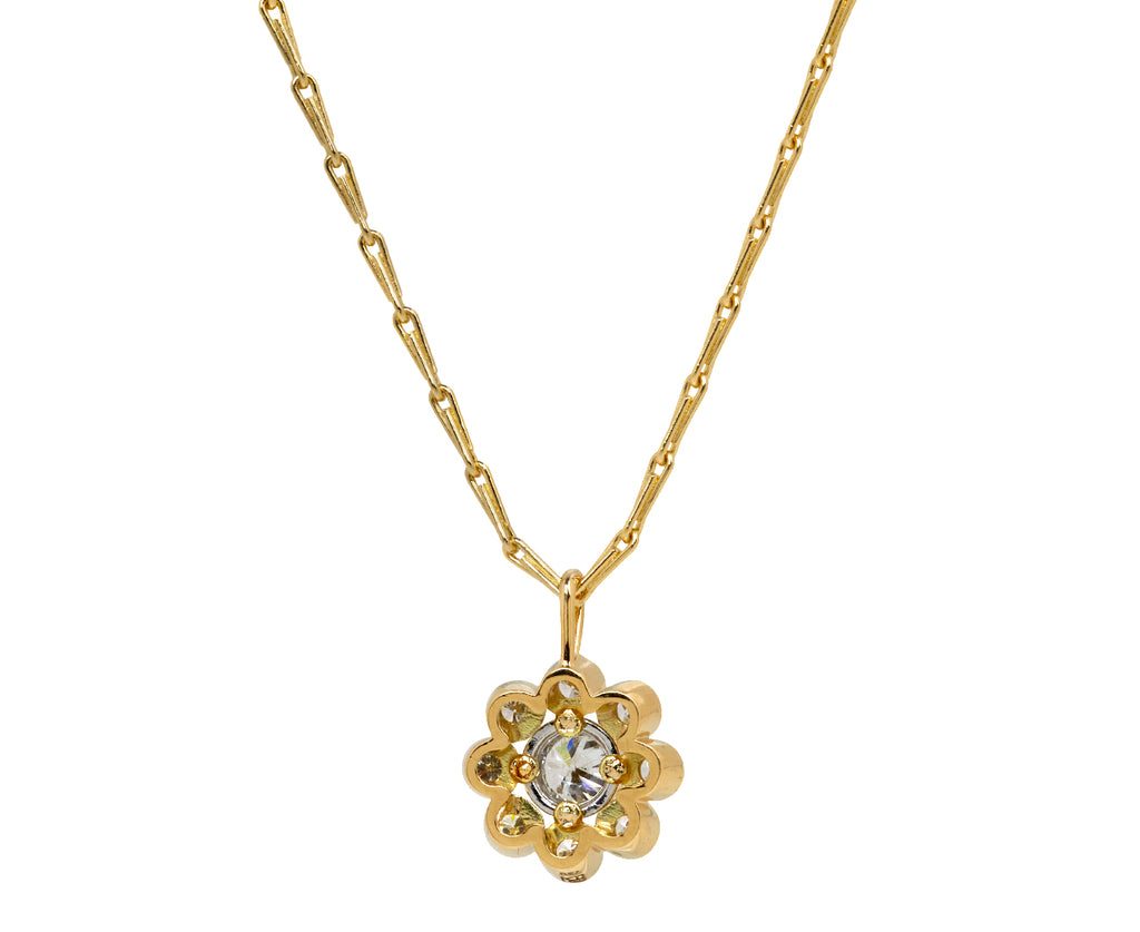 Brilliant Diamond Wildflower Pendant Necklace