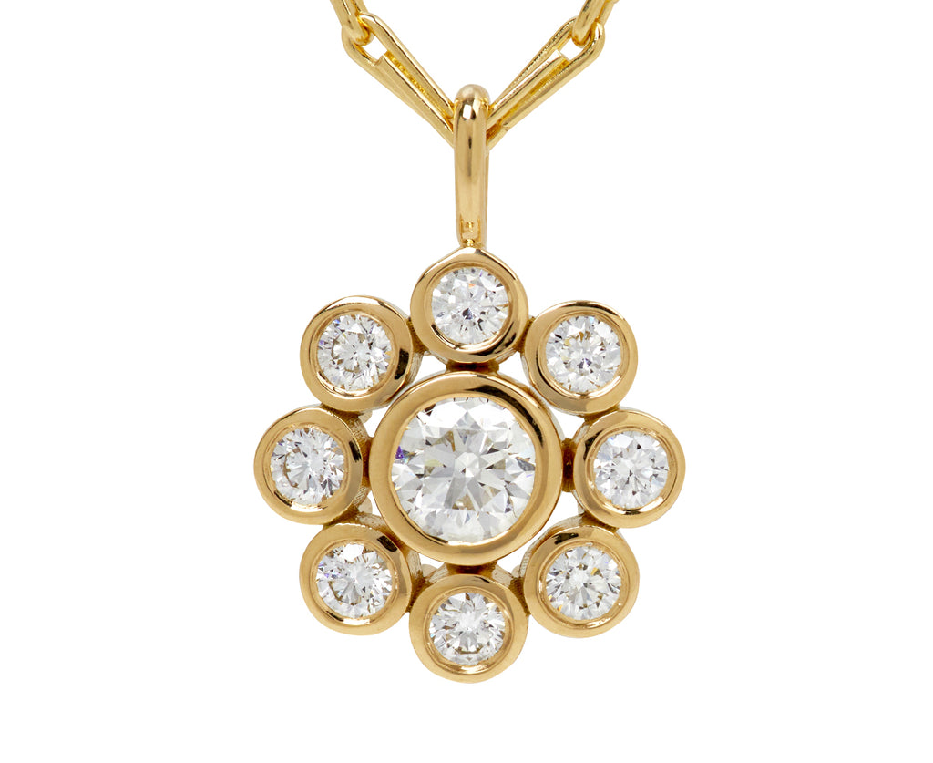 Brilliant Diamond Wildflower Pendant Necklace