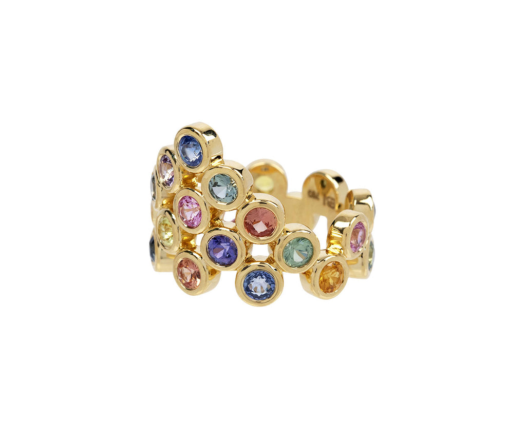 Brent Neale Rainbow Sapphire Pyramid Ring Side View