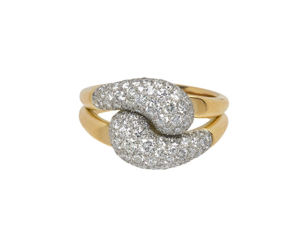Mixed Metal Mini Diamond Knot Ring