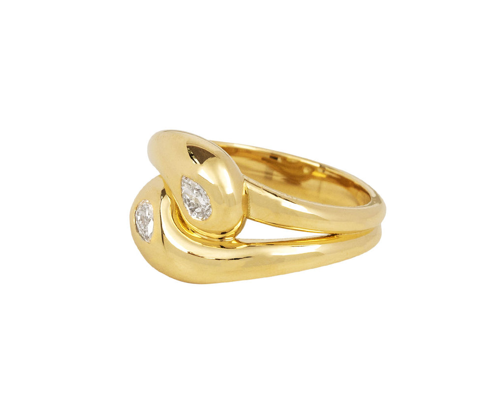 Brent Neale Pear Shaped Diamond Mini Knot Ring Side View