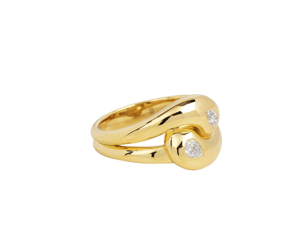 Brent Neale Pear Shaped Diamond Mini Knot Ring Other Side
