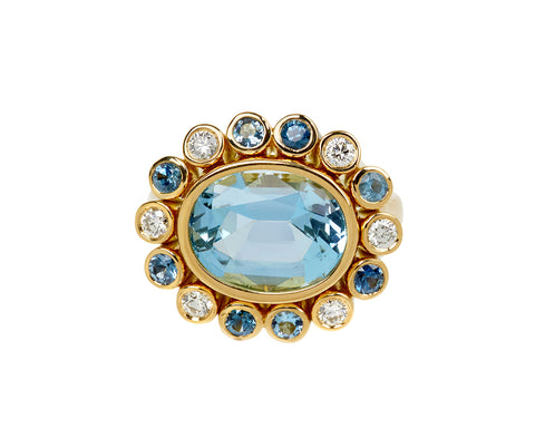 Aquamarine Wildflower Ring
