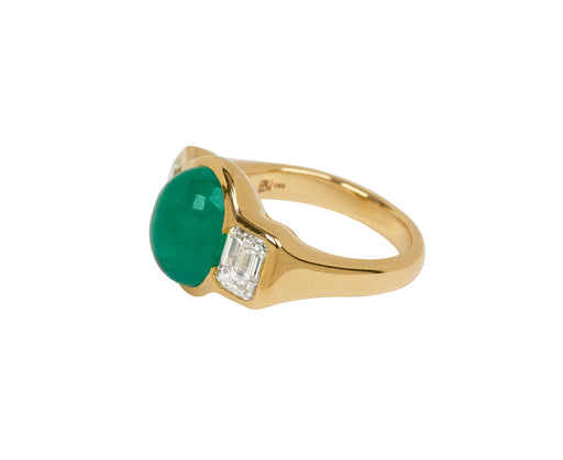 Emerald and Diamond BNS Ring