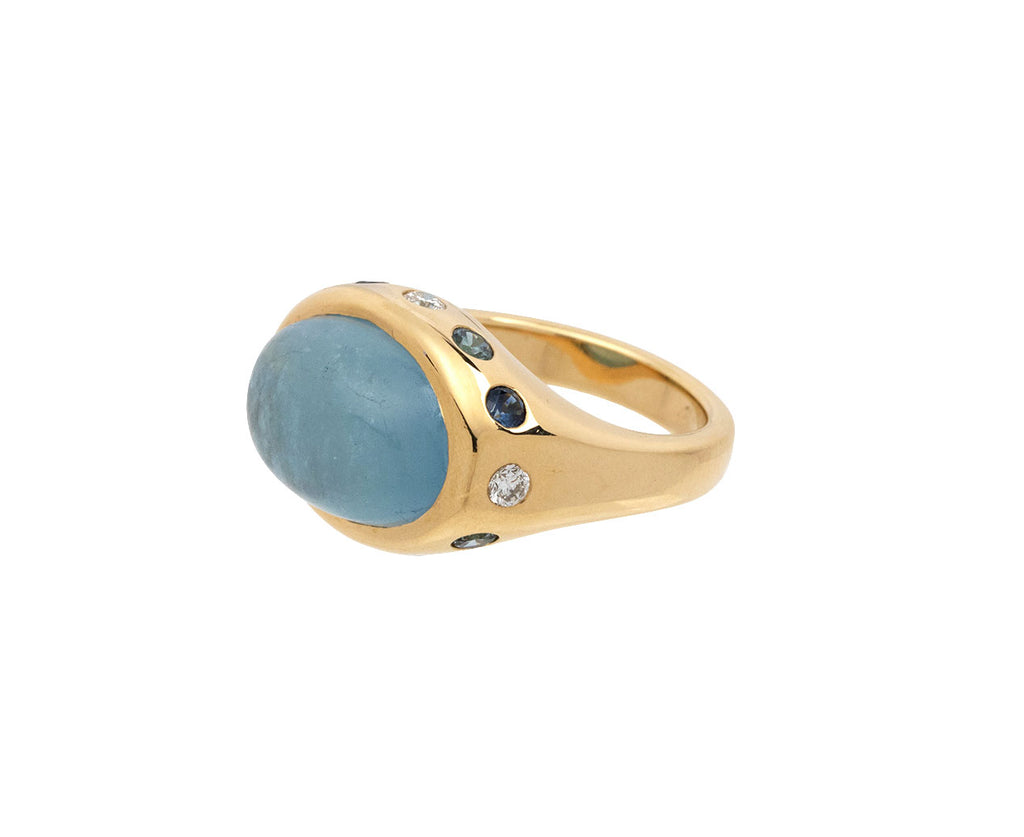 Brent Neale Aquamarine Cabochon Crown Ring