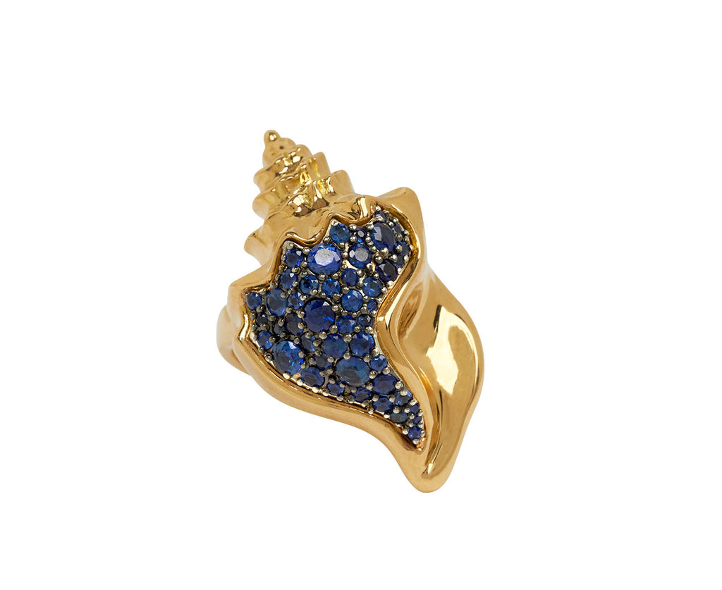 Blue Sapphire Conch Ring