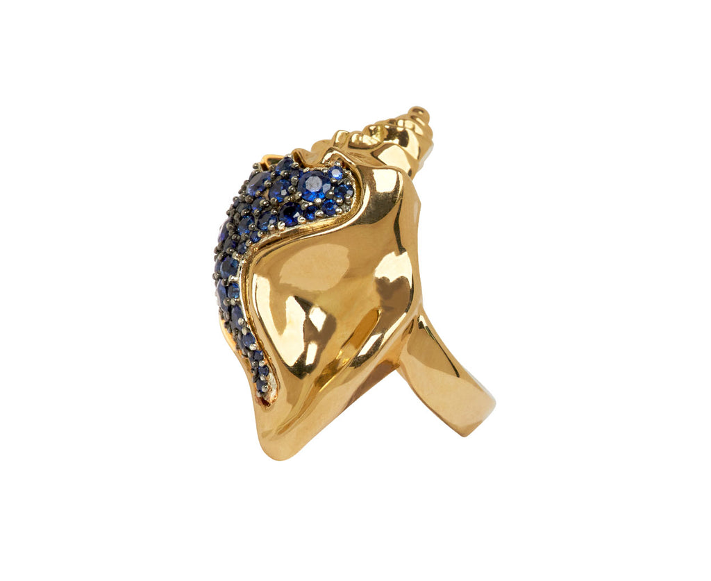 Blue Sapphire Conch Ring