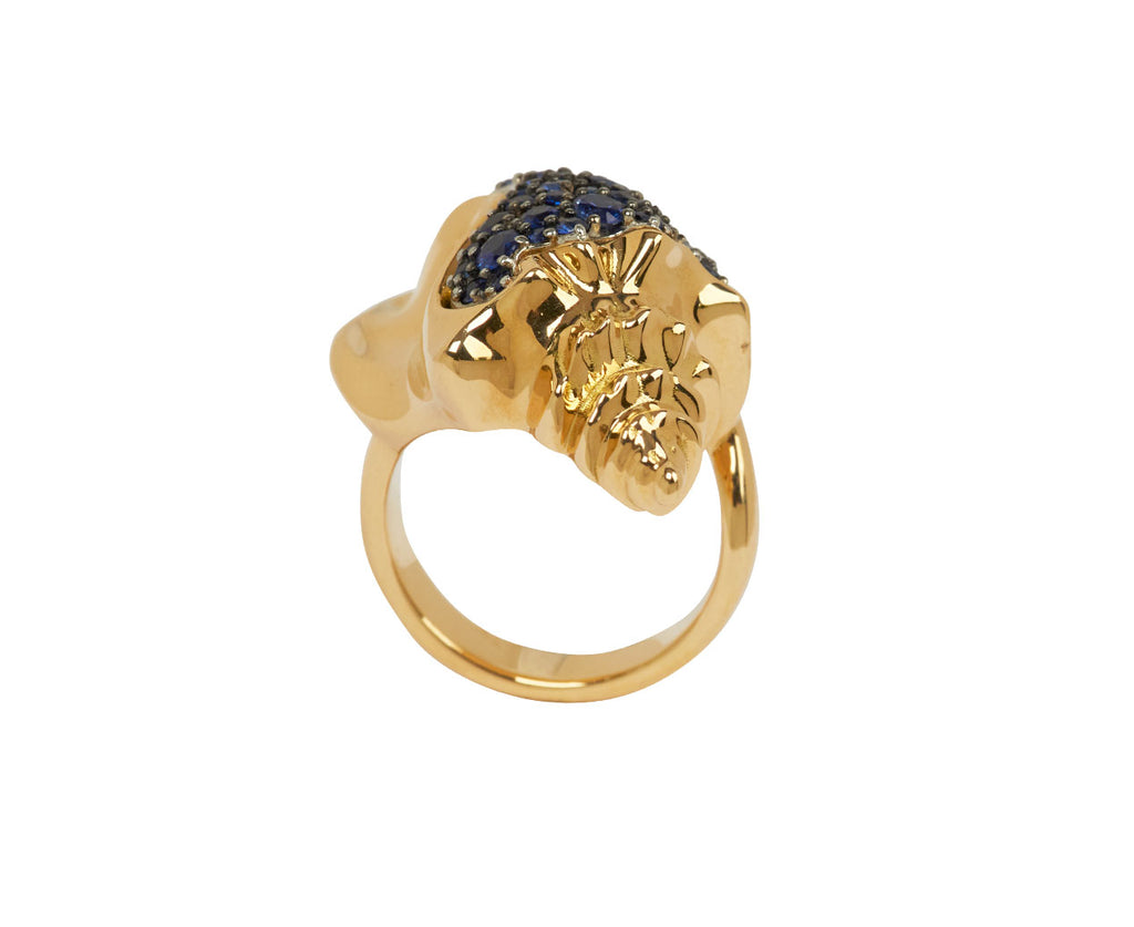 Blue Sapphire Conch Ring