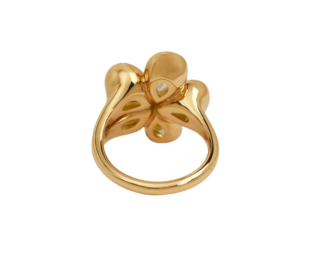 Small Diamond Petal Flower Ring
