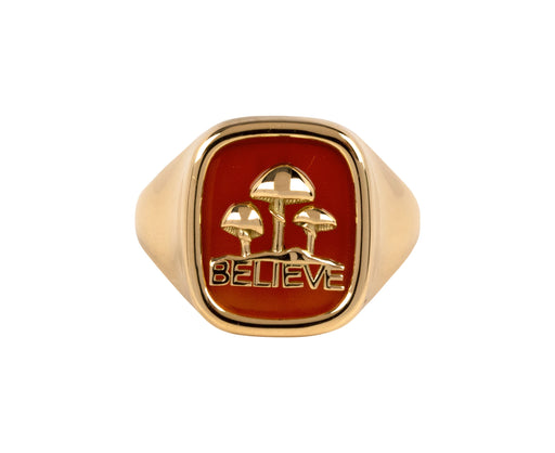 Brent Neale Carnelian Believe Mini Signet Ring