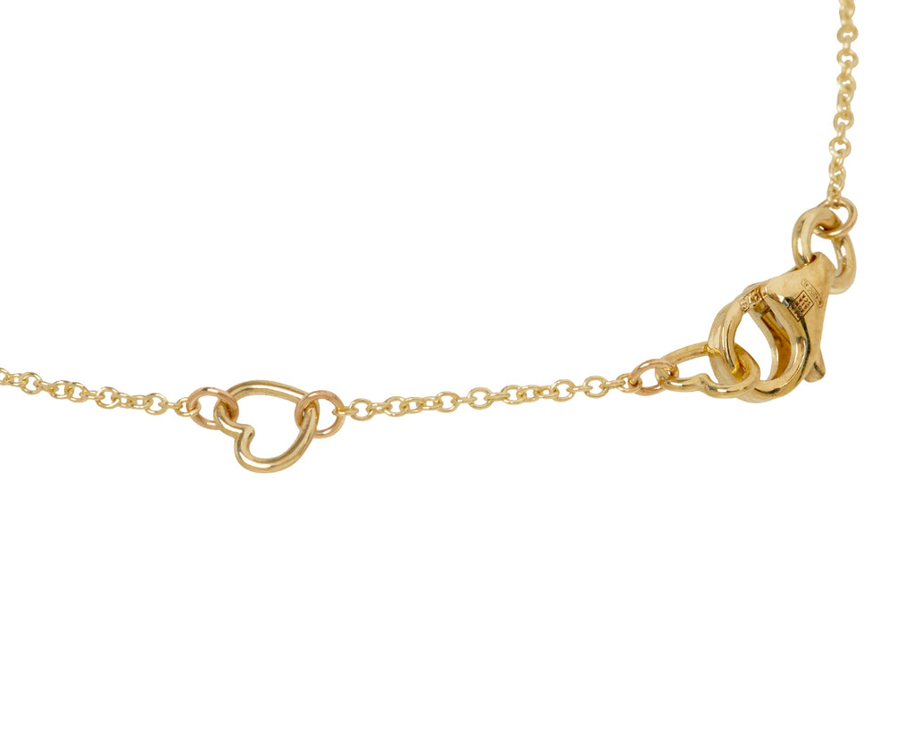 Black Enamel and Diamond Baby Heart Chain Bracelet