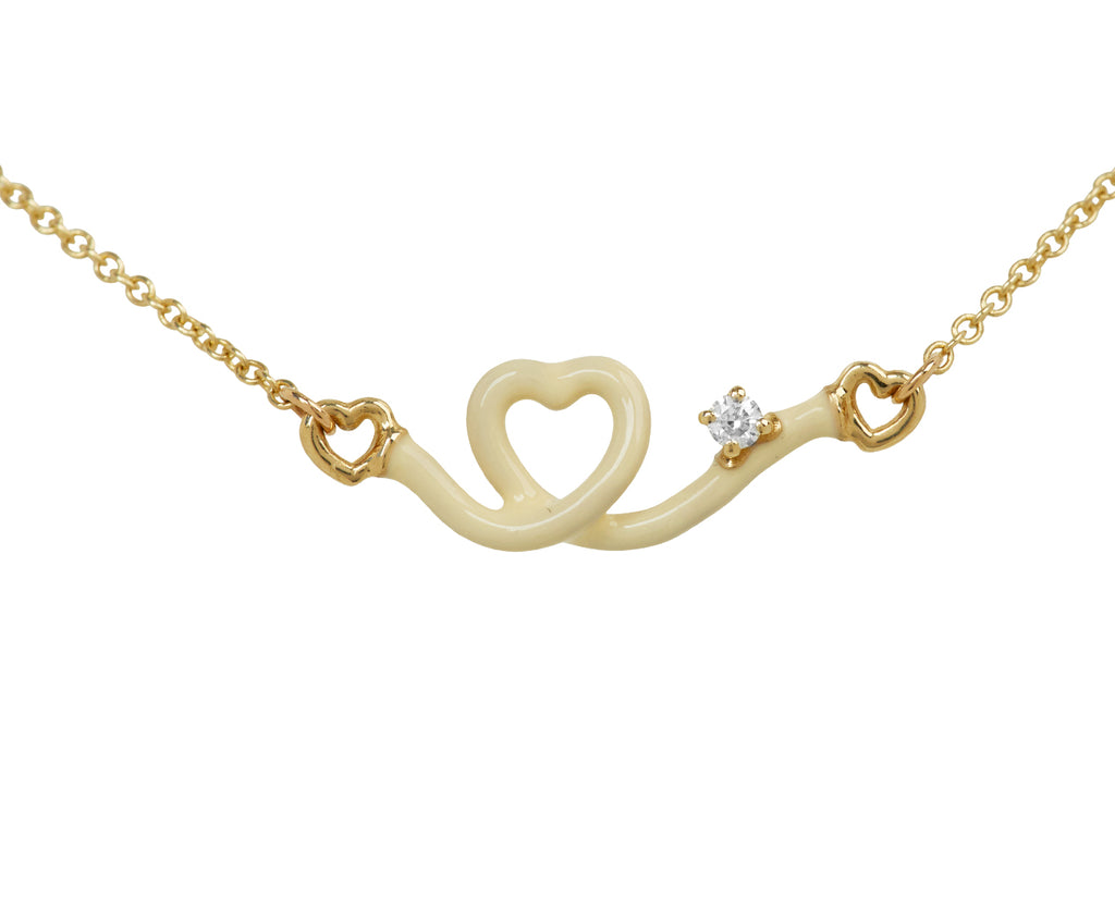 Panna Enamel and Diamond Baby Heart Chain Bracelet