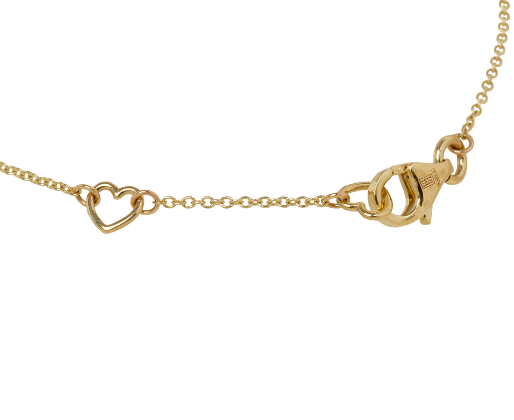 Red Enamel and Diamond Baby Heart Chain Bracelet