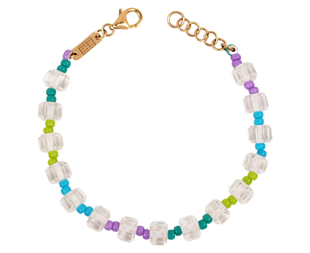 Bea Bongiasca Cool Toned Rock Crystal WOW Beaded Bracelet Clasp Open