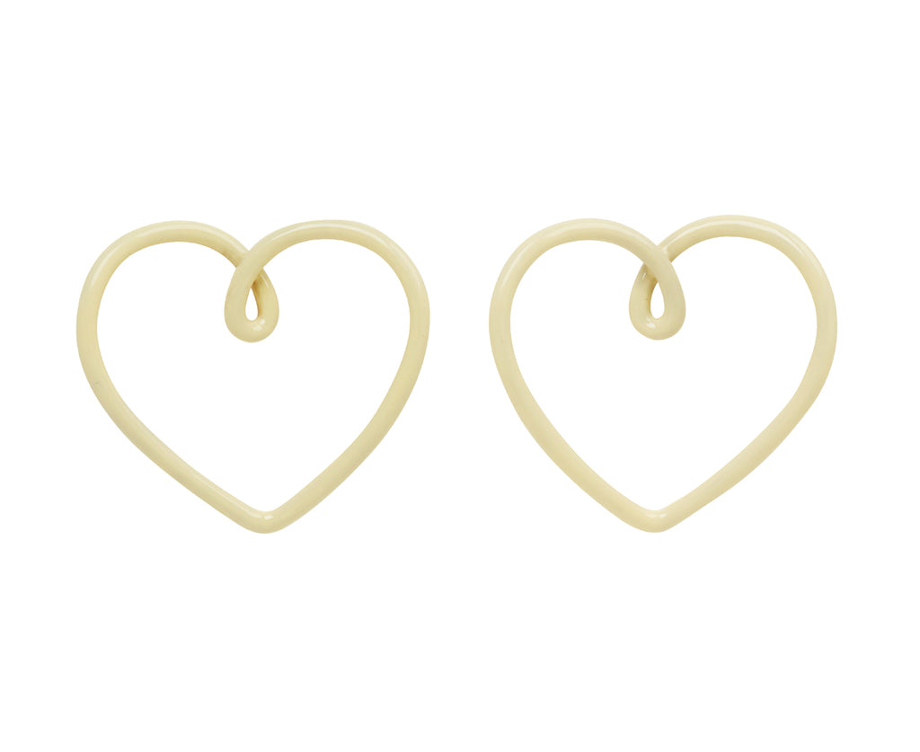 Panna Enamel Big Heart Stud Earrings