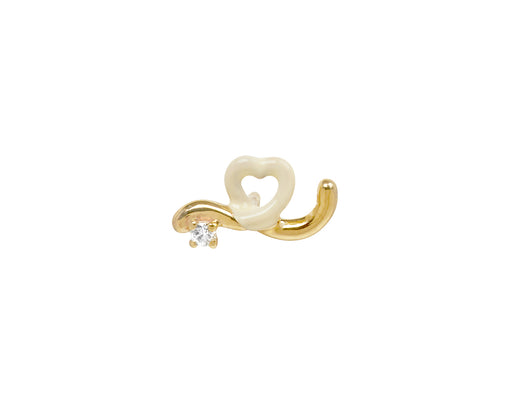Panna Heart Loop and Diamond SINGLE Stud Earring