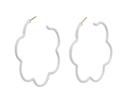 Bea Bongiasca White Enamel Flower Hoop Earrings