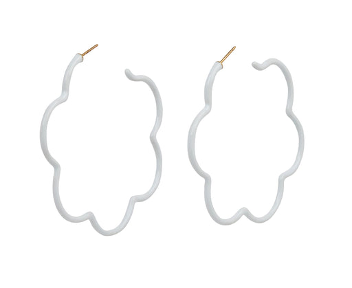 Bea Bongiasca White Enamel Flower Hoop Earrings