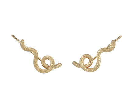 Touch of Gold Short Wave Earrings