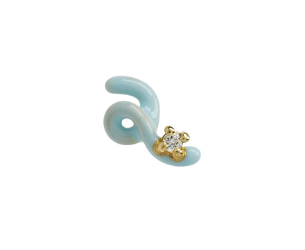 Blue Iris Mini Loop One Diamond SINGLE Stud Earring