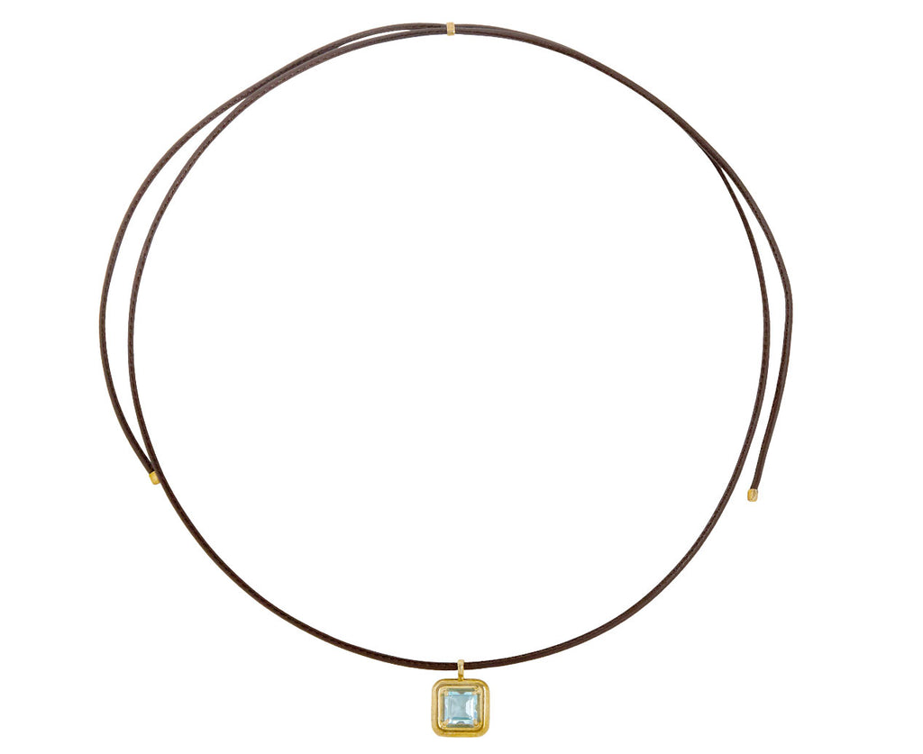 Bea Bongiasca Blue Topaz Candy Pendant Necklace - Top Down View