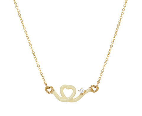 Baby Heart and Diamond Pendant Necklace