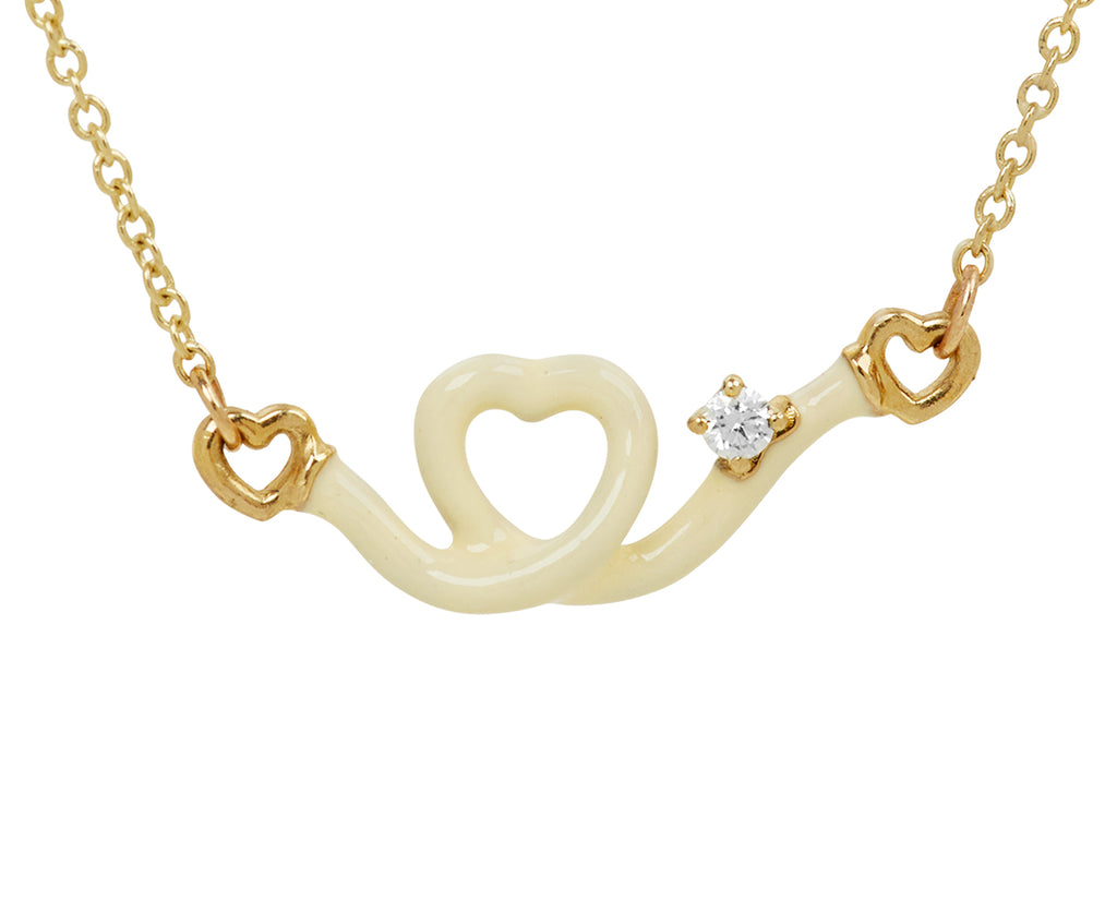 Baby Heart and Diamond Pendant Necklace