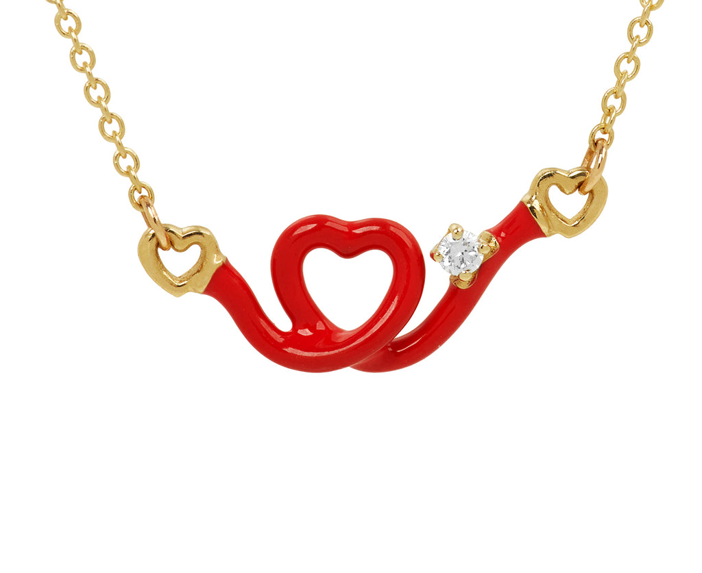 Baby Heart and Diamond Pendant Necklace