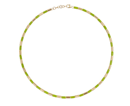 Pistachio Enamel Tubini Necklace