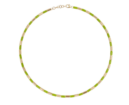 Pistachio Enamel Tubini Necklace