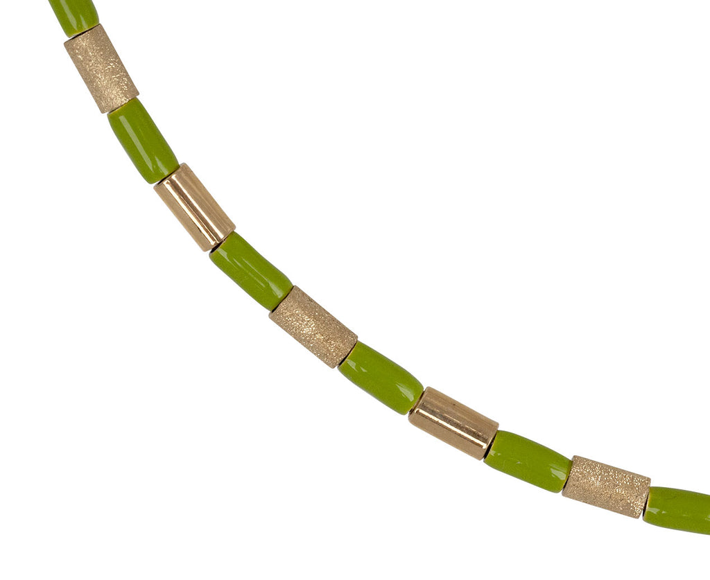 Pistachio Enamel Tubini Necklace