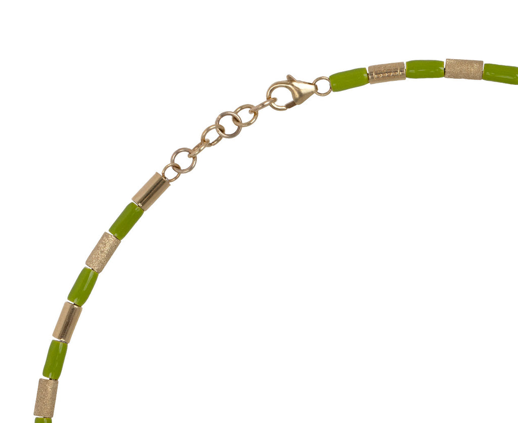 Pistachio Enamel Tubini Necklace