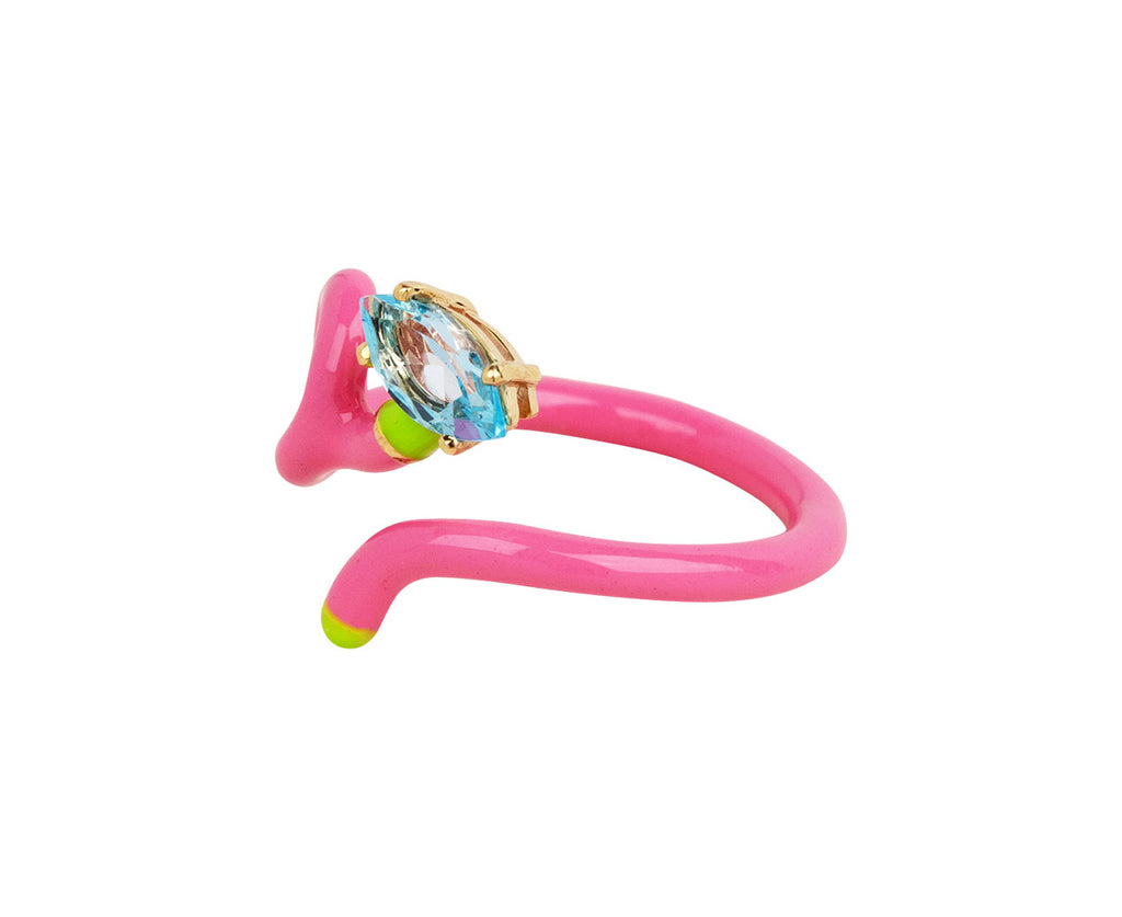 Bea Bongiasca Blue Topaz Head to Toe Baby Vine Ring Side View