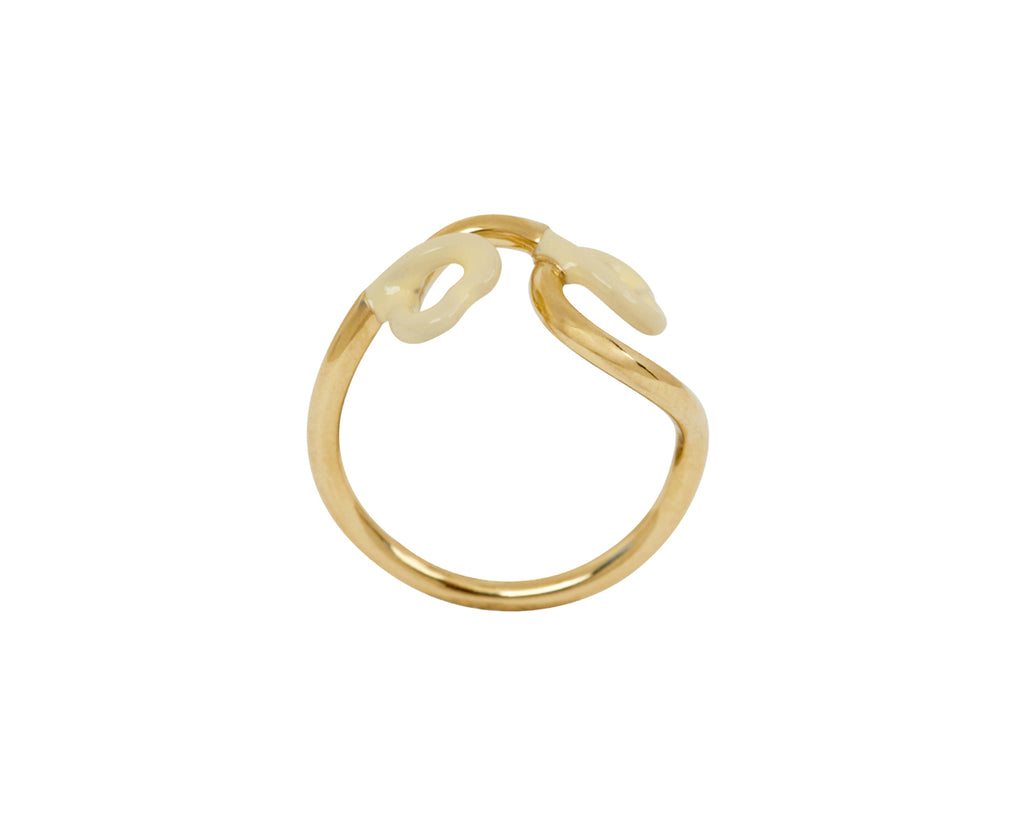 Panna Enamel Double Heart Ring