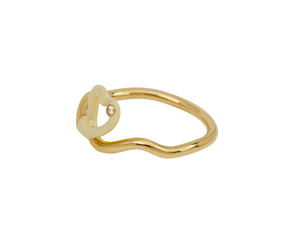 Panna Enamel and Diamond Heart Ring