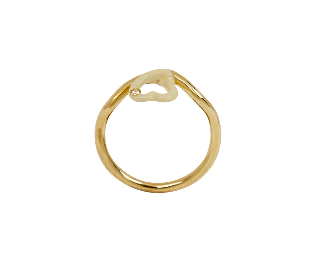 Panna Enamel and Diamond Heart Ring