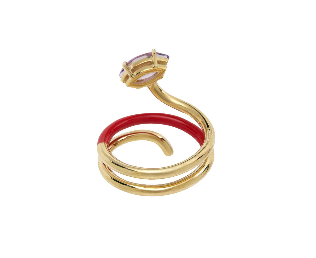Bea Bongiasca Amethyst Long Vine Ring - Back View