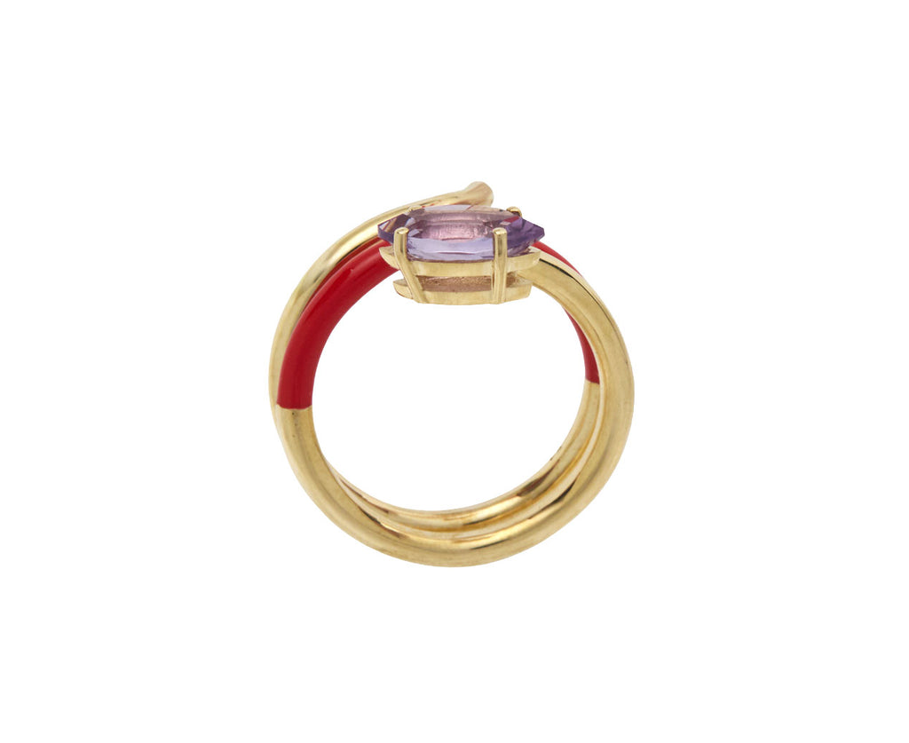 Bea Bongiasca Amethyst Long Vine Ring - Top Down View