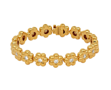 Diamond Flower Puff Bracelet