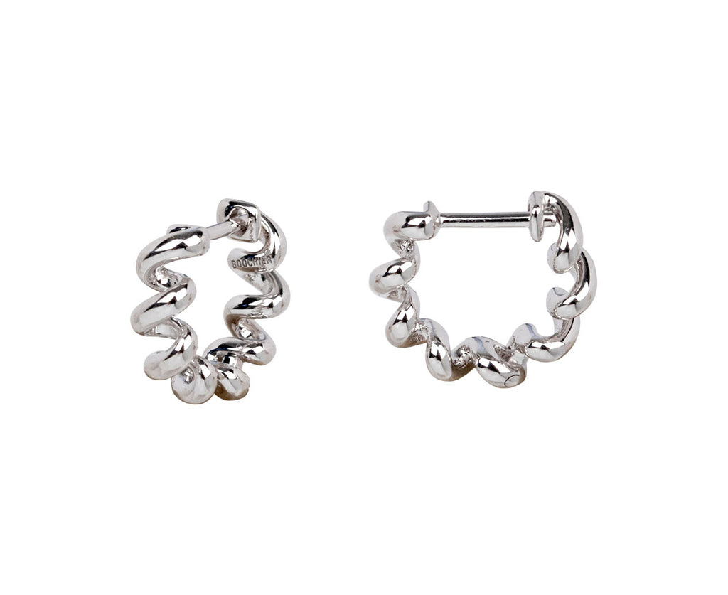 White Gold Slinkee Huggie Hoop Earrings