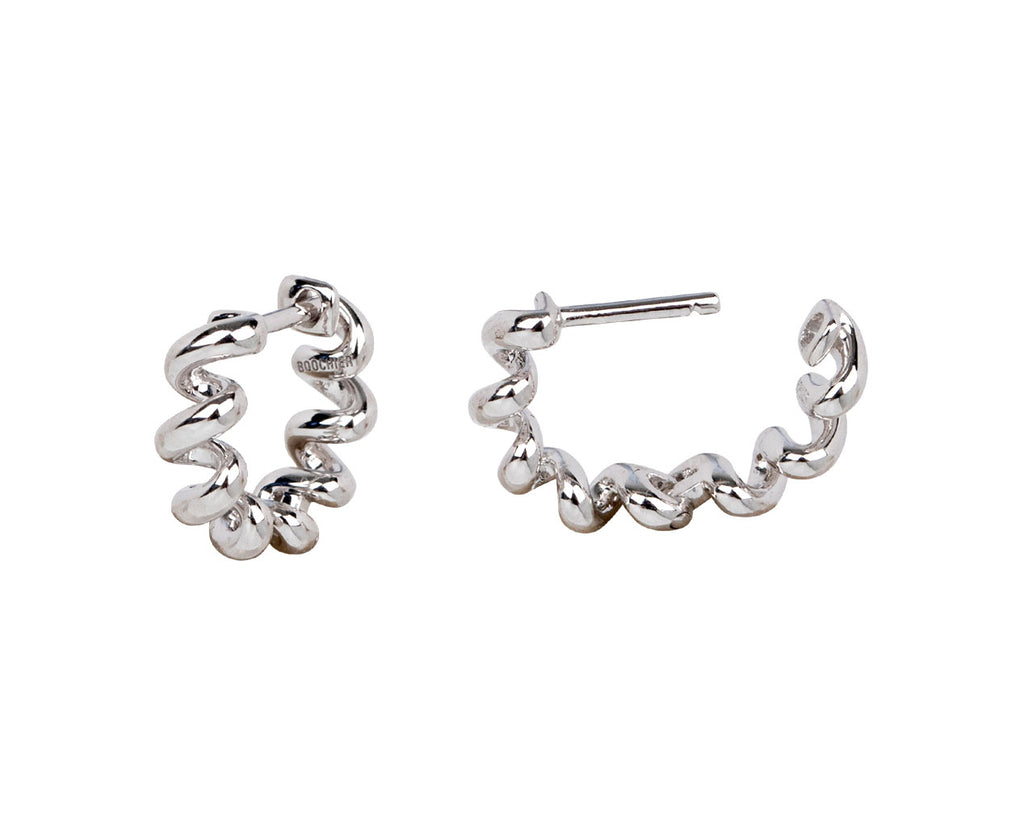 White Gold Slinkee Huggie Hoop Earrings