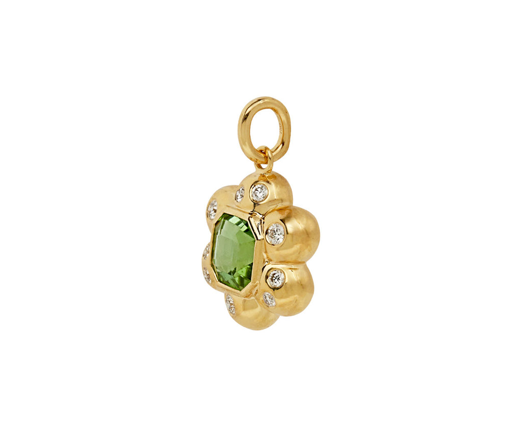 Green Tourmaline Flower Puff Bloom Pendant ONLY