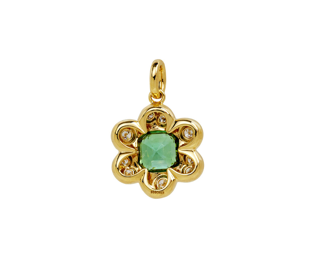 Green Tourmaline Flower Puff Bloom Pendant ONLY