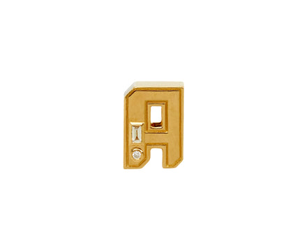 Mini Diamond Bangers Letter A Charm