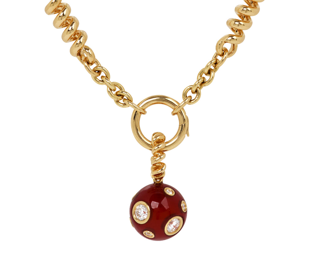 Jumbo Carnelian and Diamond Slinkee Pendant ONLY