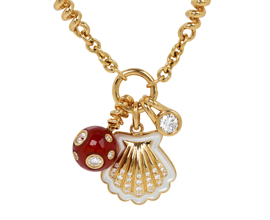 Jumbo Carnelian and Diamond Slinkee Pendant ONLY