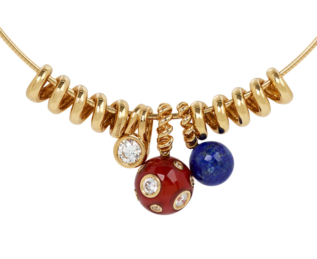 Jumbo Carnelian and Diamond Slinkee Pendant ONLY